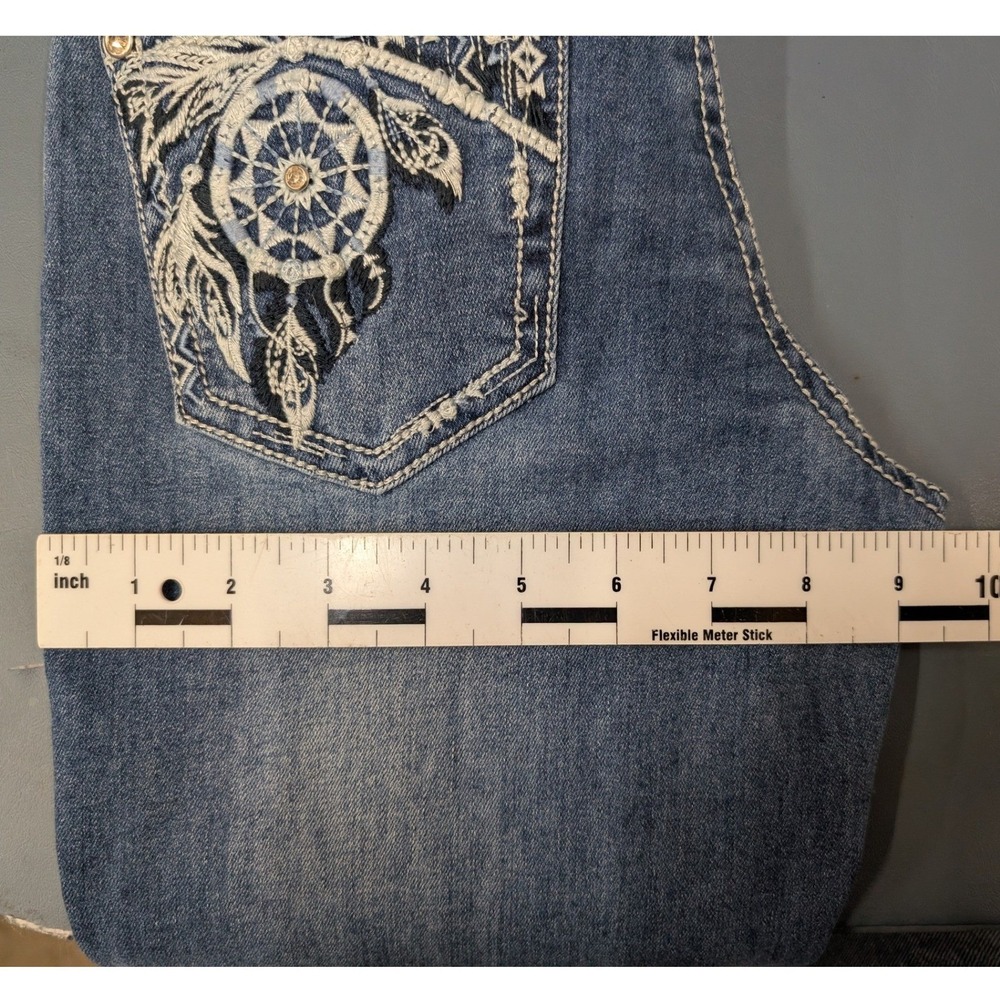 Cedar Rose Bootcut Jeans Girls 14 Blue Embroidered Dreamcatcher Rhinestone - Picture 12 of 14